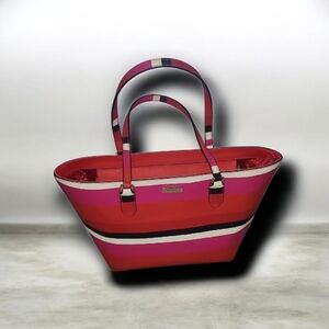 ☆ SALE☆ Kate Spade Laurel Way Red and Pink Striped Tote